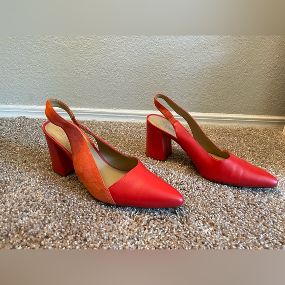 Red Leather & Suede Naturalizer's- WORN ONCE👠 - Picture 3 of 7